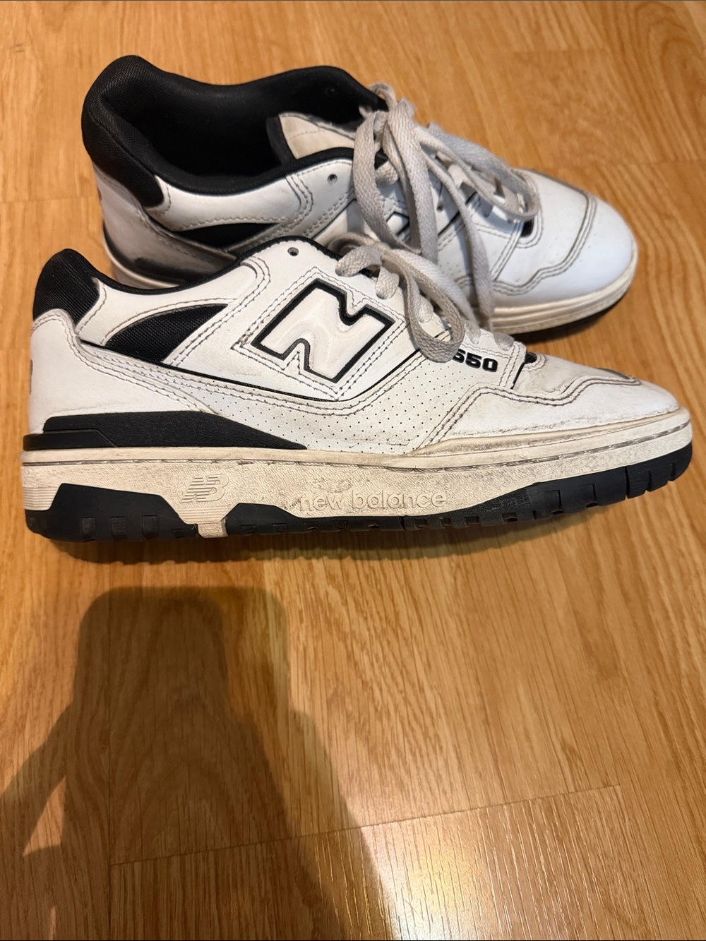 New Balance White and Black Men's Court-Style Sneakers